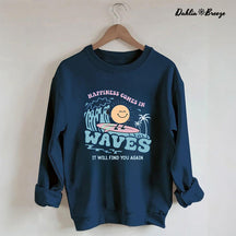 Le bonheur vient par vagues - Sweat-shirt à dos