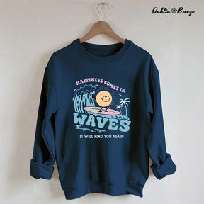 Le bonheur vient par vagues - Sweat-shirt à dos