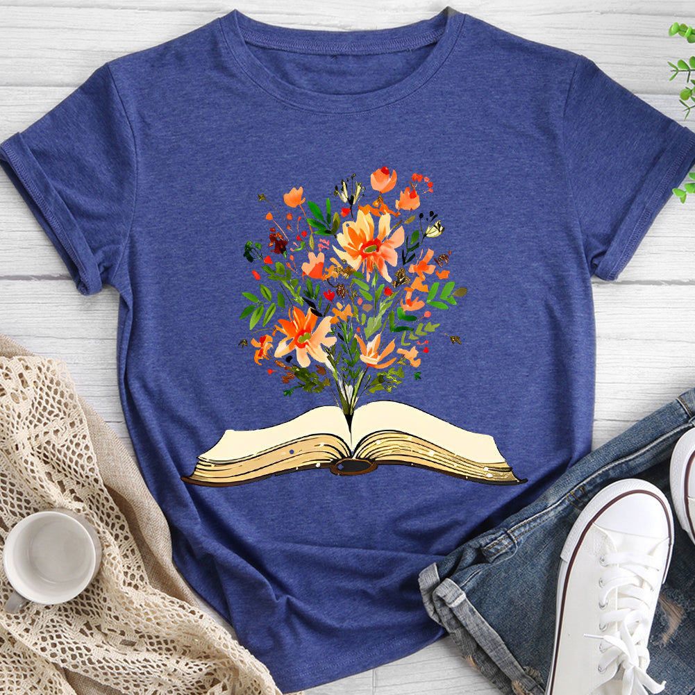 There Are Flowers Blooming From The Book T-shirt