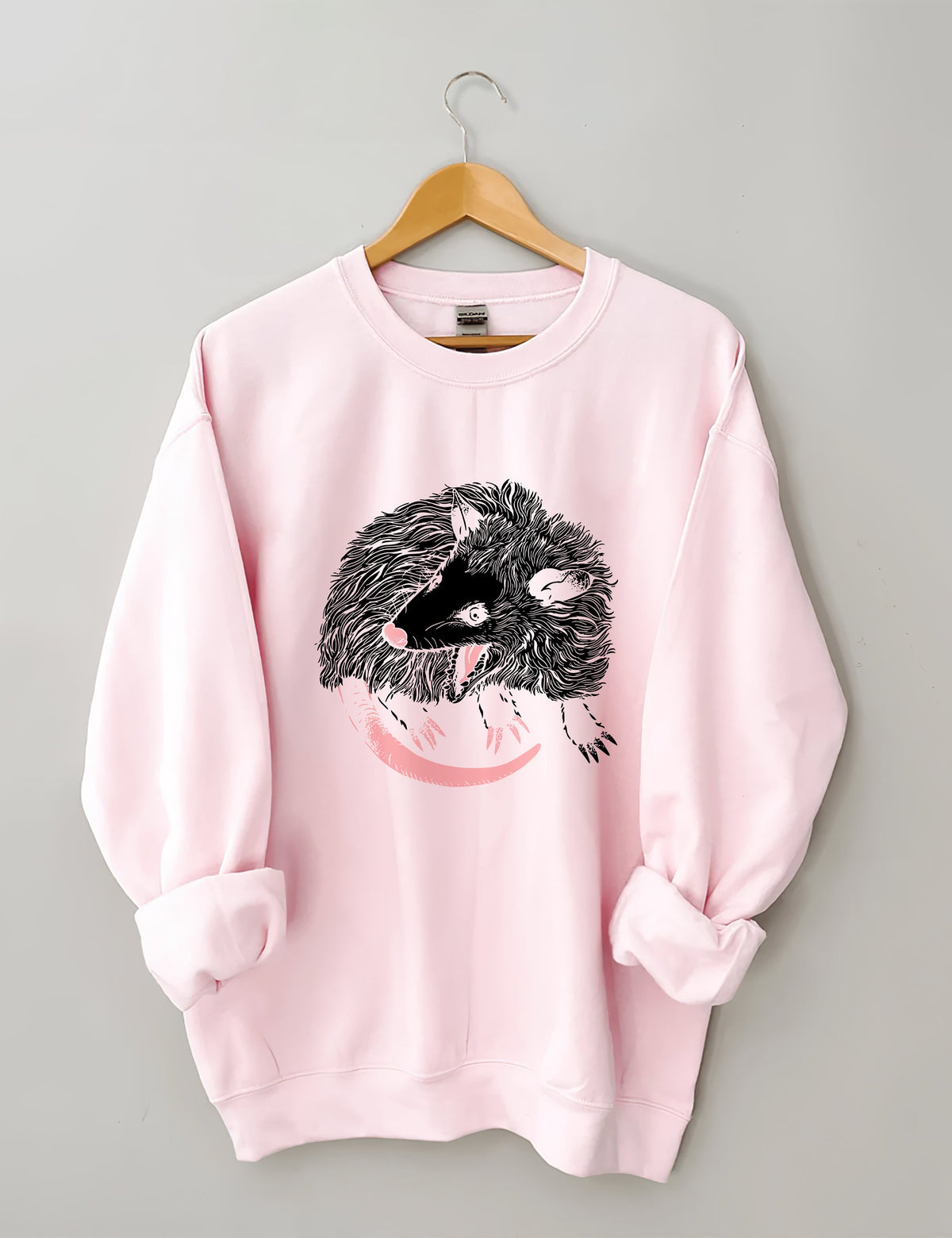 Sweat-shirt décontracté à imprimé opossum 