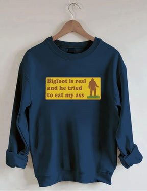 Bigfoot Is Real Letter Print Sweatshirt