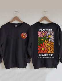 Sweat-shirt bohème imprimé fleurs sauvages