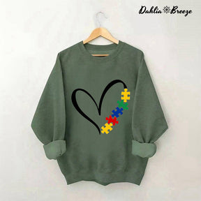 Autism Puzzle Heart Sweatshirt