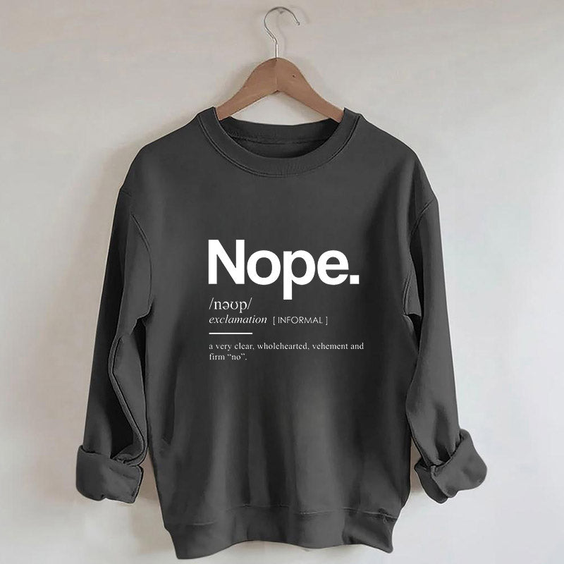 Sweat-shirt graphique drôle Nope