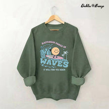 Le bonheur vient par vagues - Sweat-shirt à dos