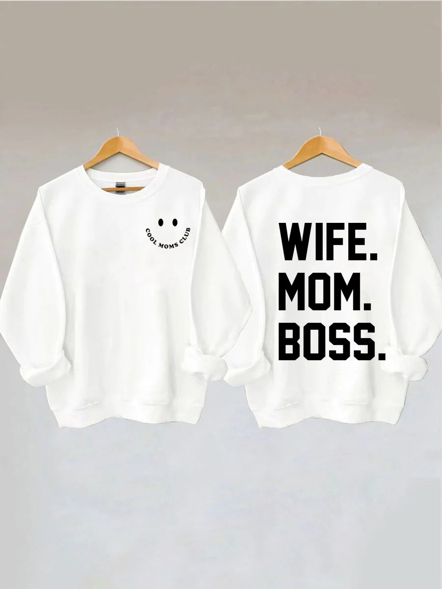 Cooles Moms Club, Wife Mom Boss Sweatshirt 