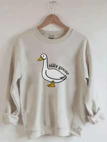 Silly Goose Print Sweatshirt