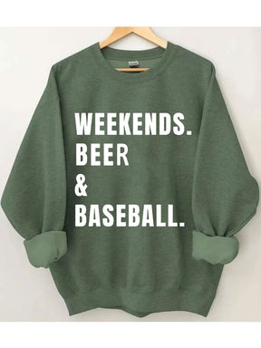 Weekends Beer Baseball Sweatshirt