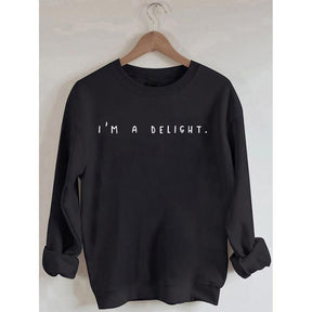 Bedrucktes Sweatshirt „I'm A Delight“.