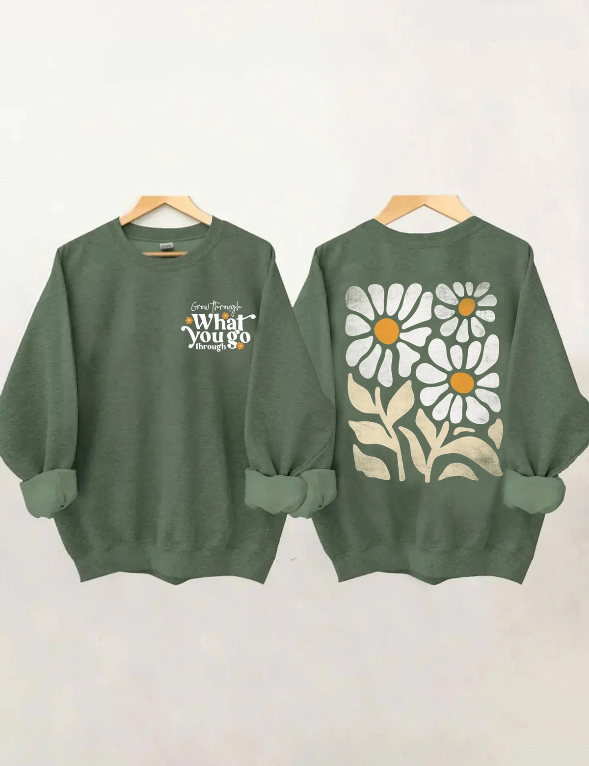 Sweatshirt mit Boho-Wildblumen-Print