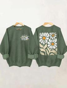 Boho Wildflower Print Sweatshirt