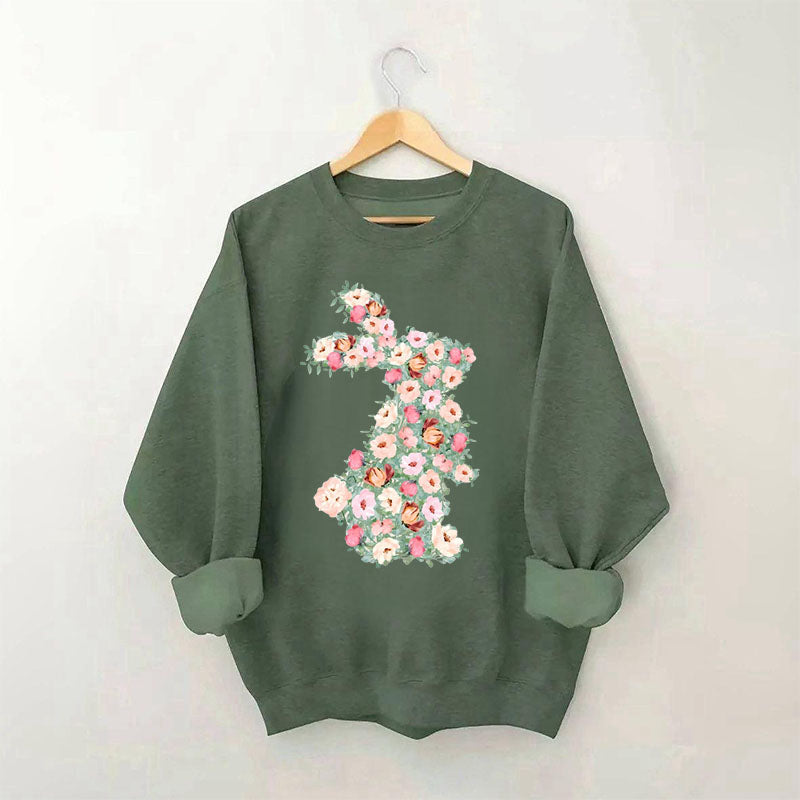 Floral Rabbit Sweatshirt