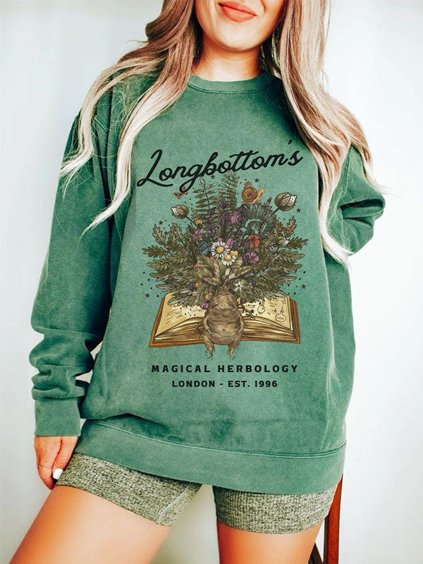 Vintage Crewneck Dark Botanical Mandrake Sweatshirt