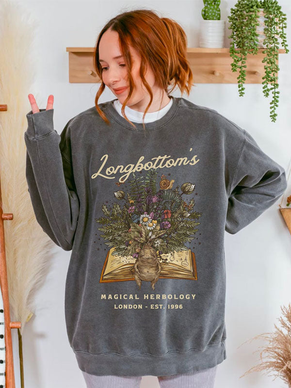 Vintage Crewneck Dark Botanical Mandrake Sweatshirt