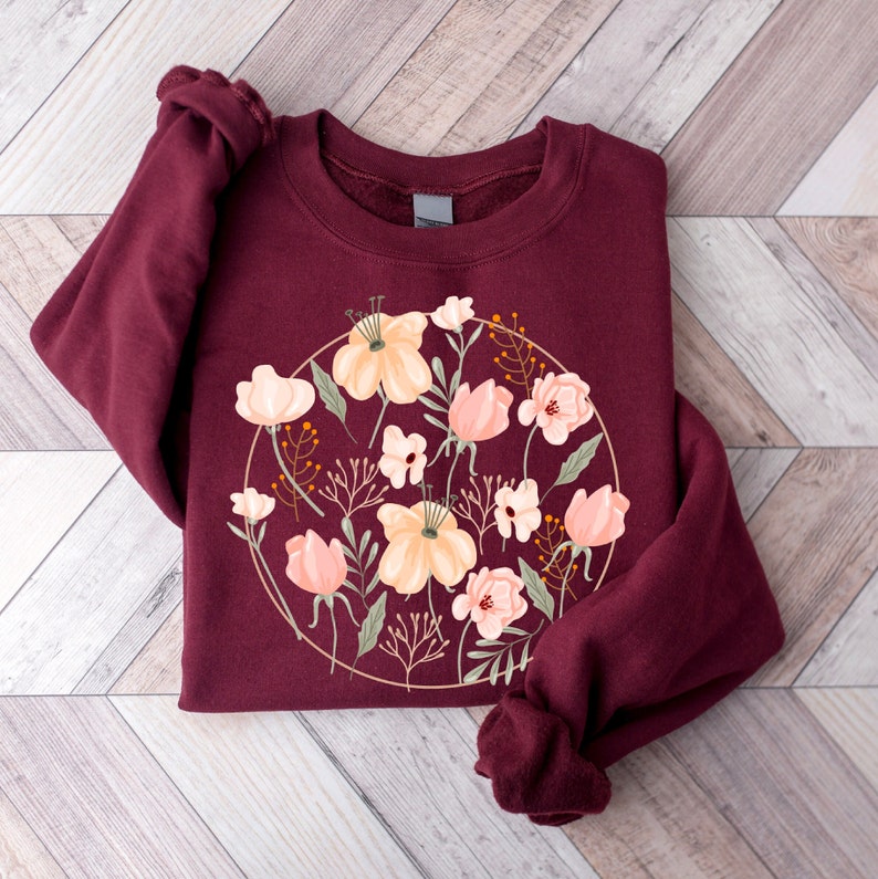 Wildflowers Print Casual Sweatshirt