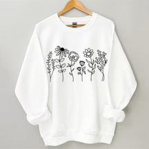 Sweat-shirt botanique de fleurs sauvages