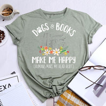 T-shirt Les chiens et les livres me rendent heureux