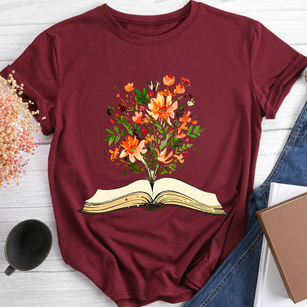 There Are Flowers Blooming From The Book T-shirt