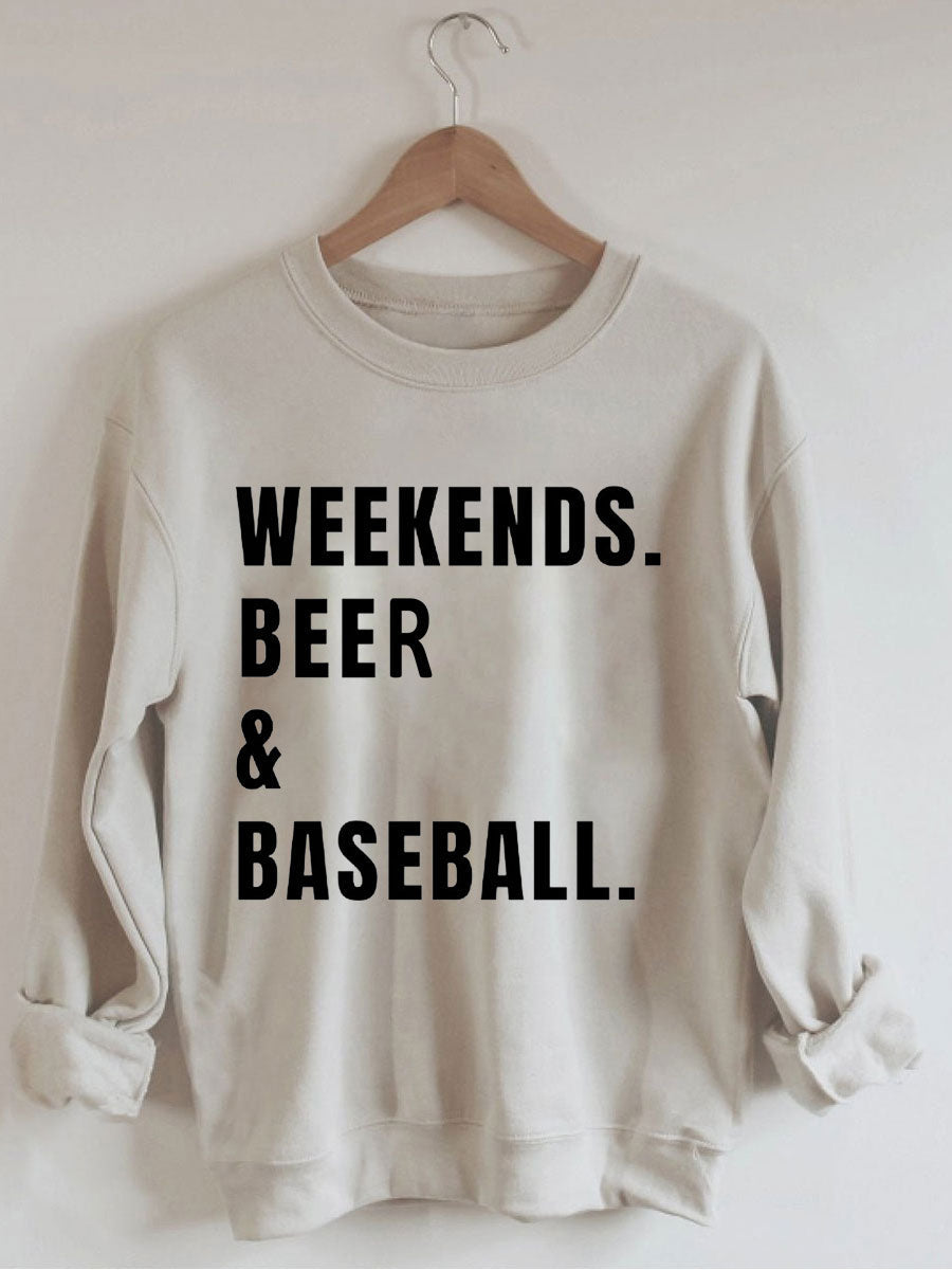 Weekends Beer Baseball Sweatshirt