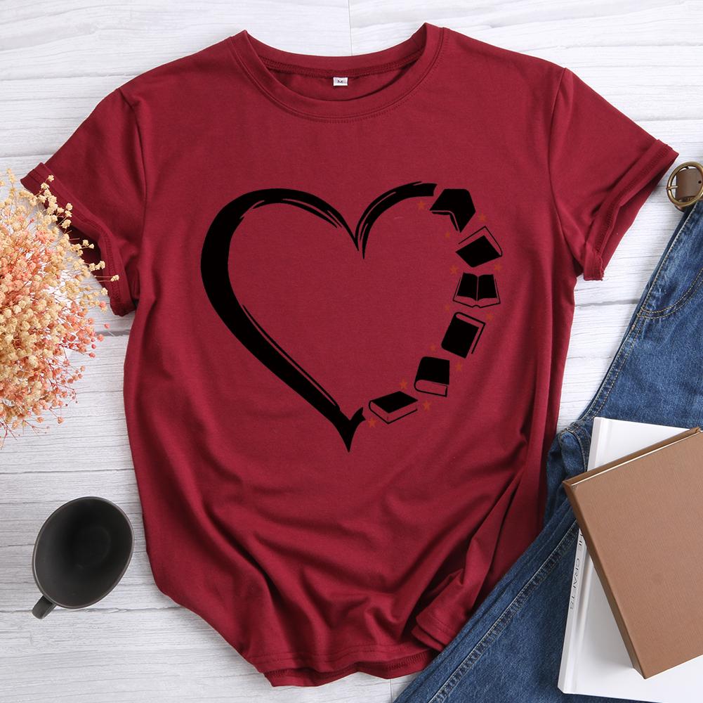 Books Distressed Heart Book Lovers T-shirt