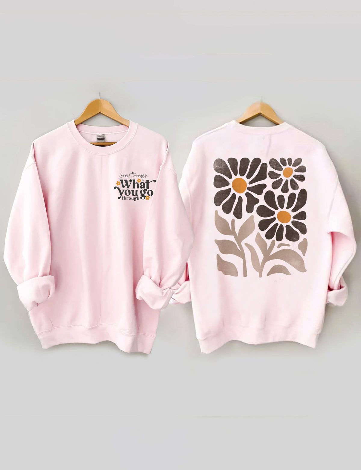 Sweatshirt mit Boho-Wildblumen-Print