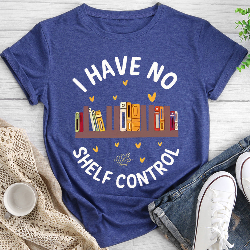 Rainbow Book I Have No Shelf Control Round Neck T-shirt