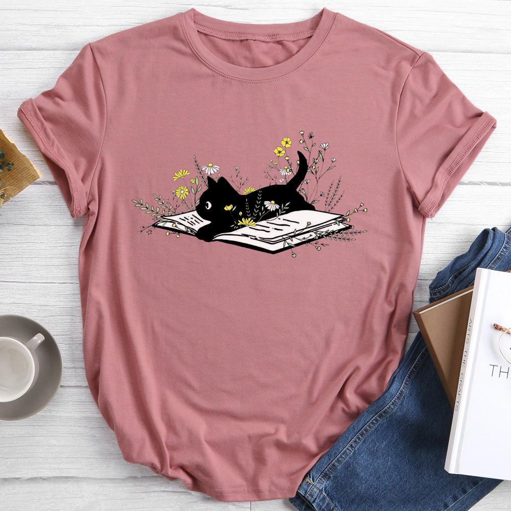 T-shirt Les livres et les chats rendent ma vie douce