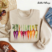 Carrots Watercolor Vegetables Gardening Sweatshirt