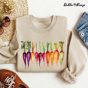 Carrots Watercolor Vegetables Gardening Sweatshirt