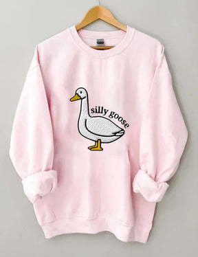 Silly Goose Print Sweatshirt
