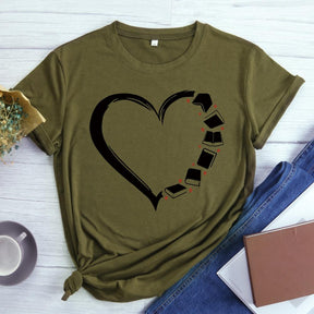 Books Distressed Heart Book Lovers T-shirt