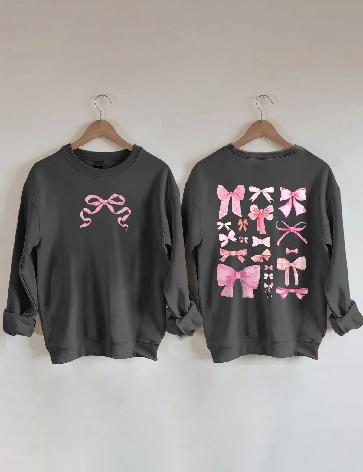 Sweat-shirt mignon avec nœud rose