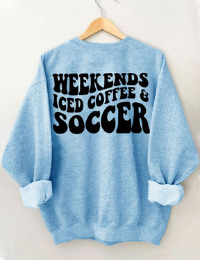 Weekends Iced Coffee Fußball-Sweatshirt