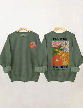 Bohemian Wildflower Print Sweatshirt