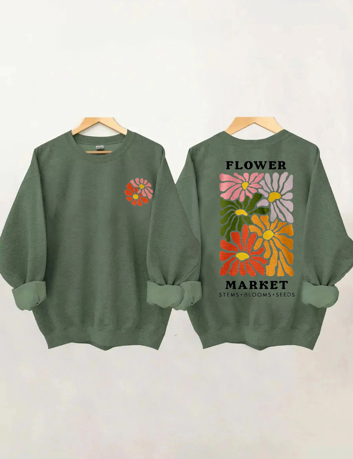 Sweatshirt mit böhmischem Wildblumen-Print