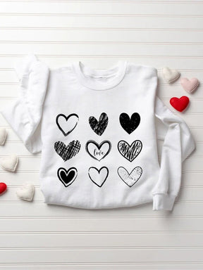 Valentinstag-Paar-Love-Print-Sweatshirt