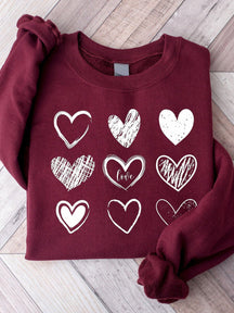 Valentine's Day Couple Love Print Sweatshirt