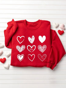 Valentinstag-Paar-Love-Print-Sweatshirt