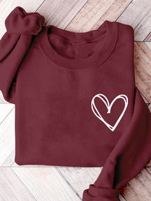 Valentine Heart Valentine's Day Print Sweatshirt